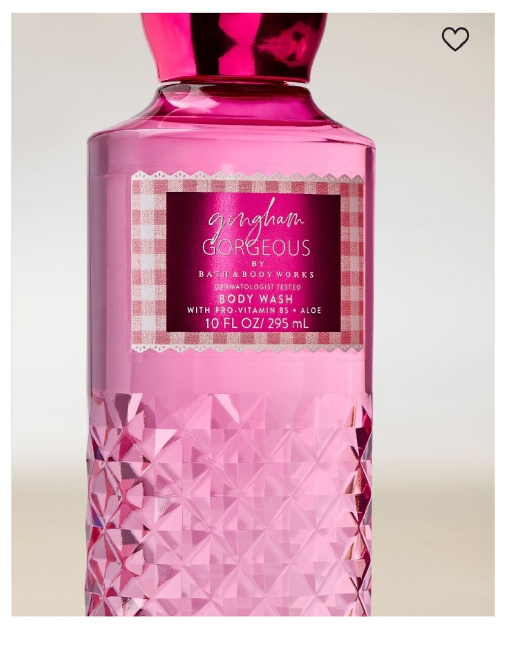 Bath & Body Works Gingham Gorgeous Pink Body Wash Bottle